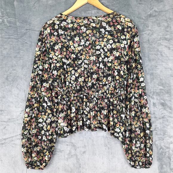 Womens Top Large Romantic Floral Bloomcore Feminine Boho Chic Peasant Festival - Picture 8 of 8